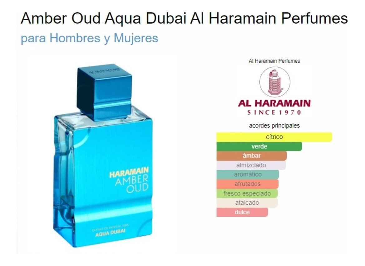 Perfume Al Haramain Amber Oud Aqua Dubai Edp 75ml Extrait Parfum - Imagen 2