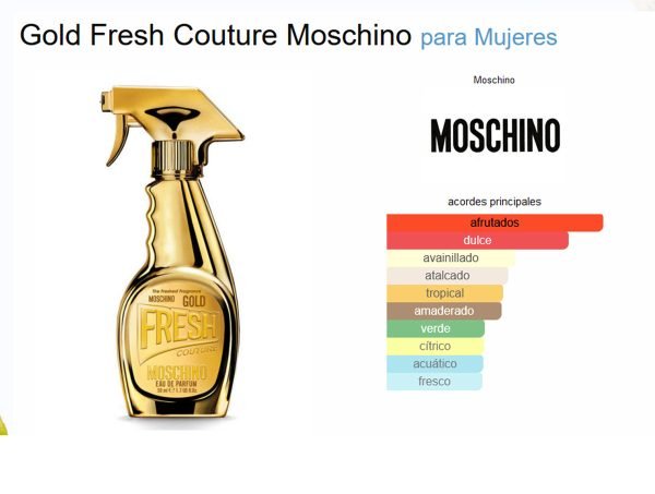 Perfume Mujer Moschino Gold Fresh Couture Edp 100ml - Imagen 8