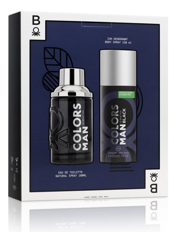 Set Para Hombre Benetton Colors Black 2pzs