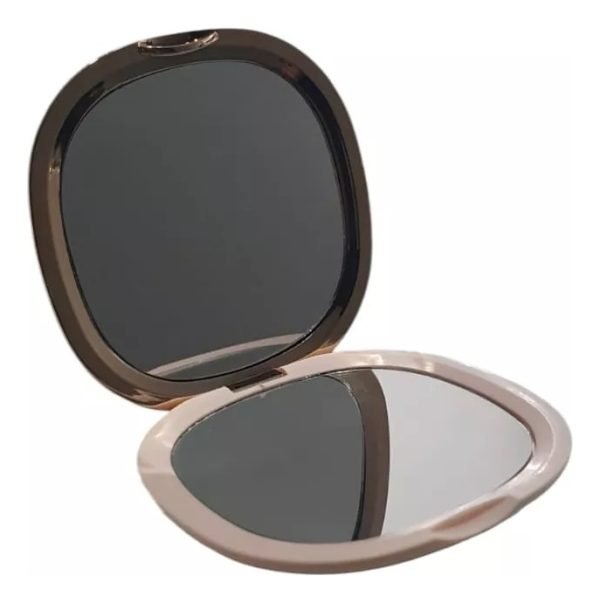 Espejo De Mano Cartera Plegable Maquillaje Regular + Aumento Marco Beige - Imagen 6