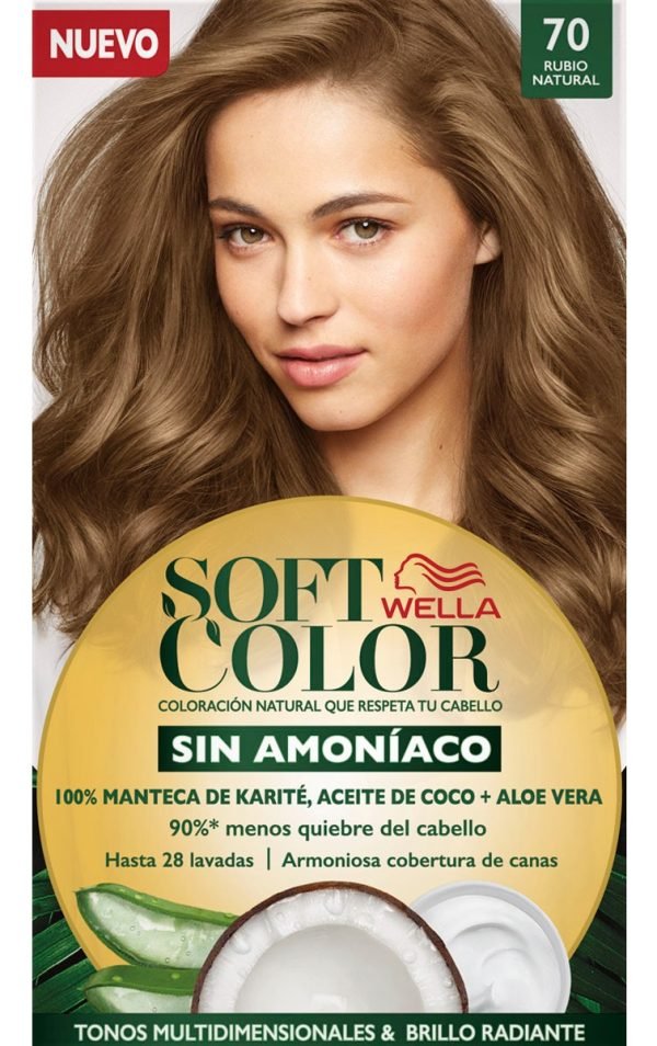 Tintura Wella Soft Color Tinte De Cabello Tono 70 Rubio Natural Para Cabello - Imagen 2
