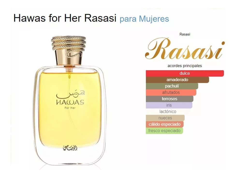 Perfume Árabe De Mujer Rasasi Hawas For Her Edp 100 Ml - Imagen 3