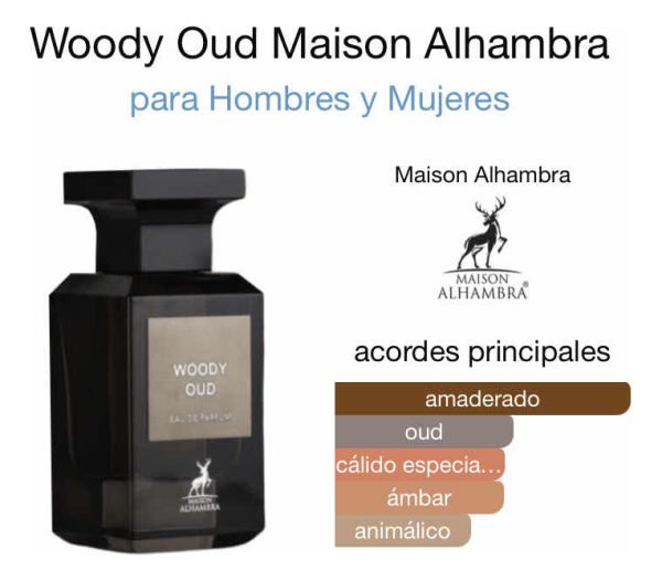 Perfume Woody Oud Maison Alhambra Lattafa 80 Ml Edp - Imagen 3
