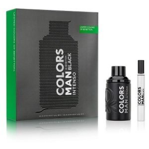 Set Perfume Benetton Color Black Intense Edp100ml+mega10ml