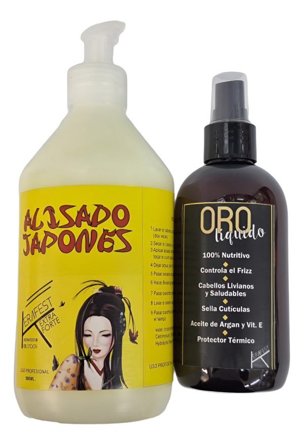 Kerafest Alisante Antifrizz Línea Alisado + Oro Liquido - Imagen 2