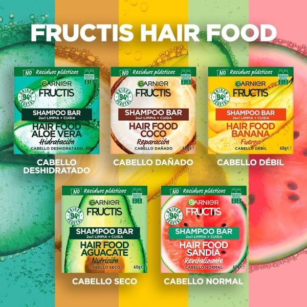 Shampoo En Barra Garnier Fructis Hair Food Aguacate - 60gr - Imagen 7