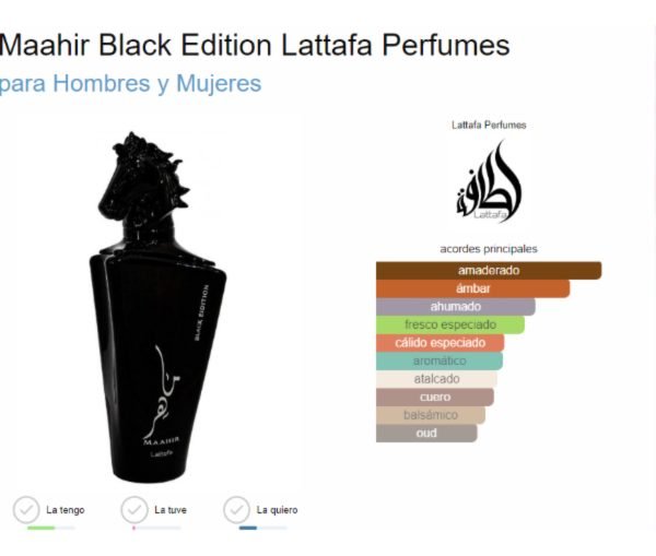 Lattafa Maahir Black Edition Edp 100ml Premium - Imagen 4