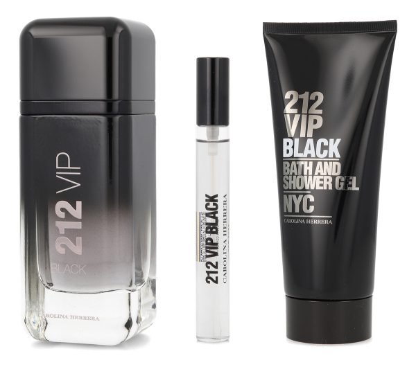 Set 212 Vip Black 3pz 100ml Edp Spray + 10ml Edp Spray