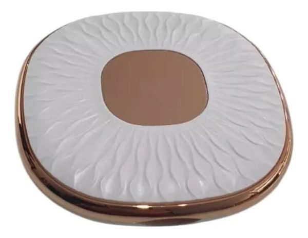 Espejo De Mano Cartera Plegable Maquillaje Regular + Aumento Marco Beige