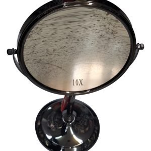 Espejo Redondo De Pie 10x Looking Good 28 Cm Black Metal
