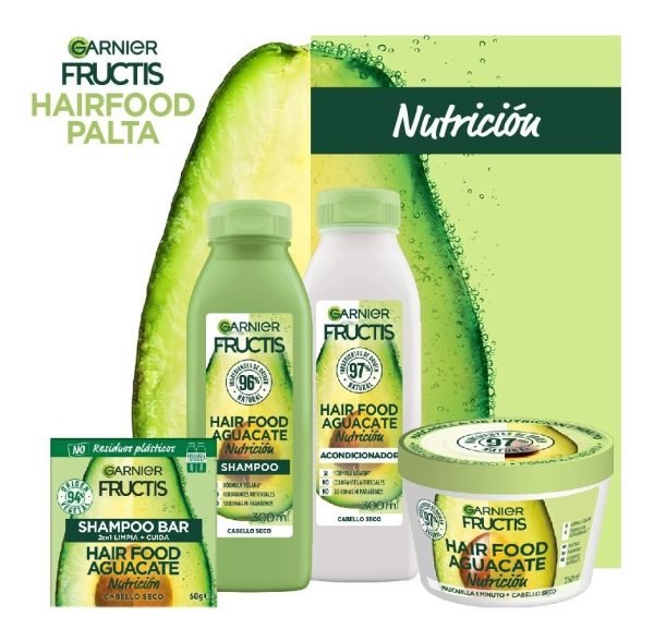 Shampoo En Barra Garnier Fructis Hair Food Aguacate - 60gr - Imagen 6